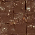 Close-up of chocolate bar cut into squares